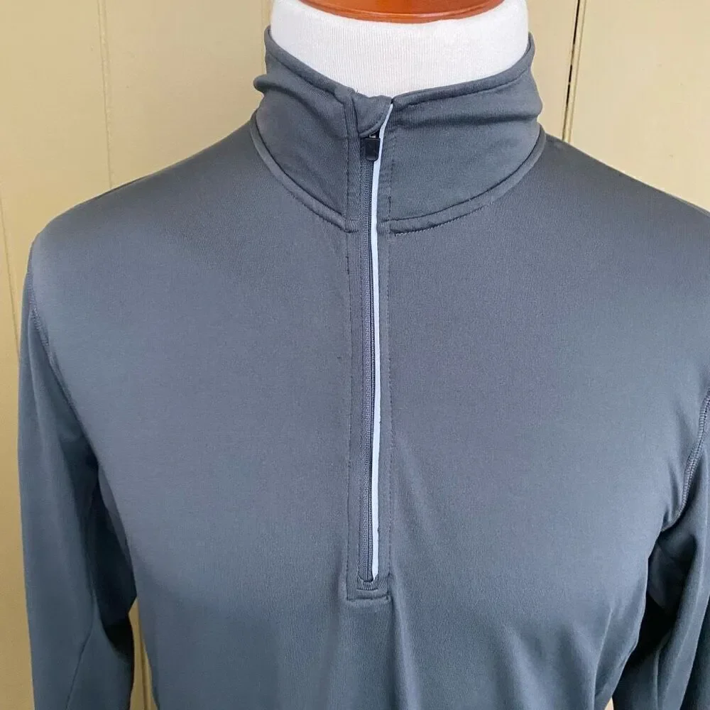 Xersion men M lightweight longsleeve quarter zip pullover grey